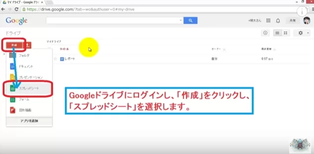 Googleドライブ・スプレッドシートの使い方のイメージ